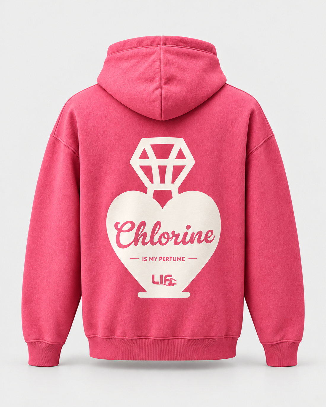 Chlorine Is My Perfume hoodie — Pink — back