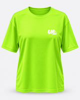 Swim T Shirt - Eat Pasta Swim Fasta - Electric Green - White Print
