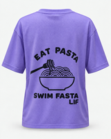 Swim T Shirt - Eat Pasta Swim Fasta - Digital Lavender - Black Print