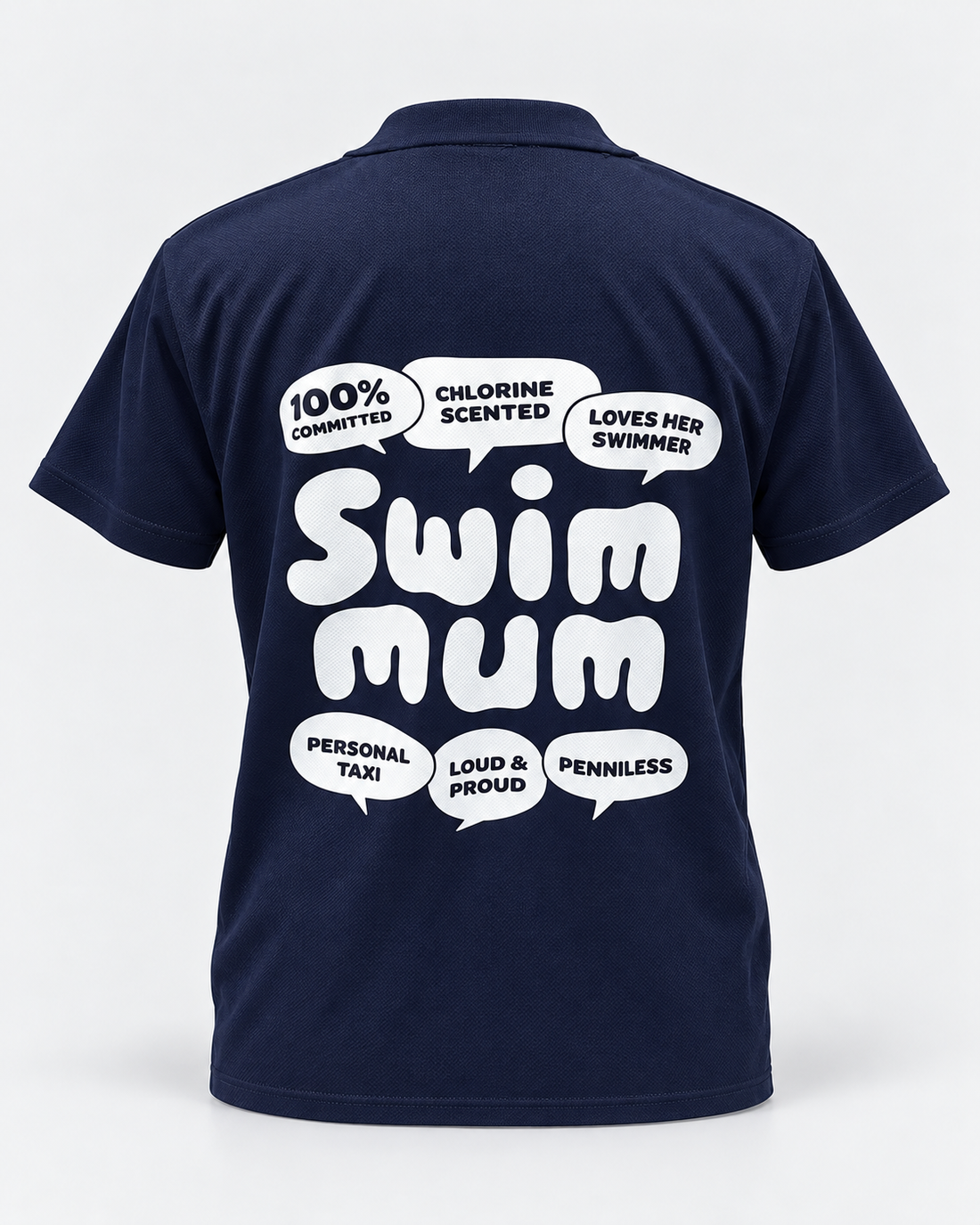 Swim T Shirt - Swim Mum Navy staged back view