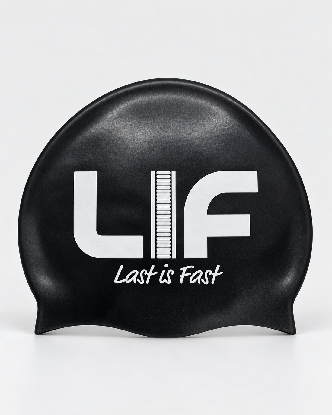Swim Cap - LIF Logo Black staged front view
