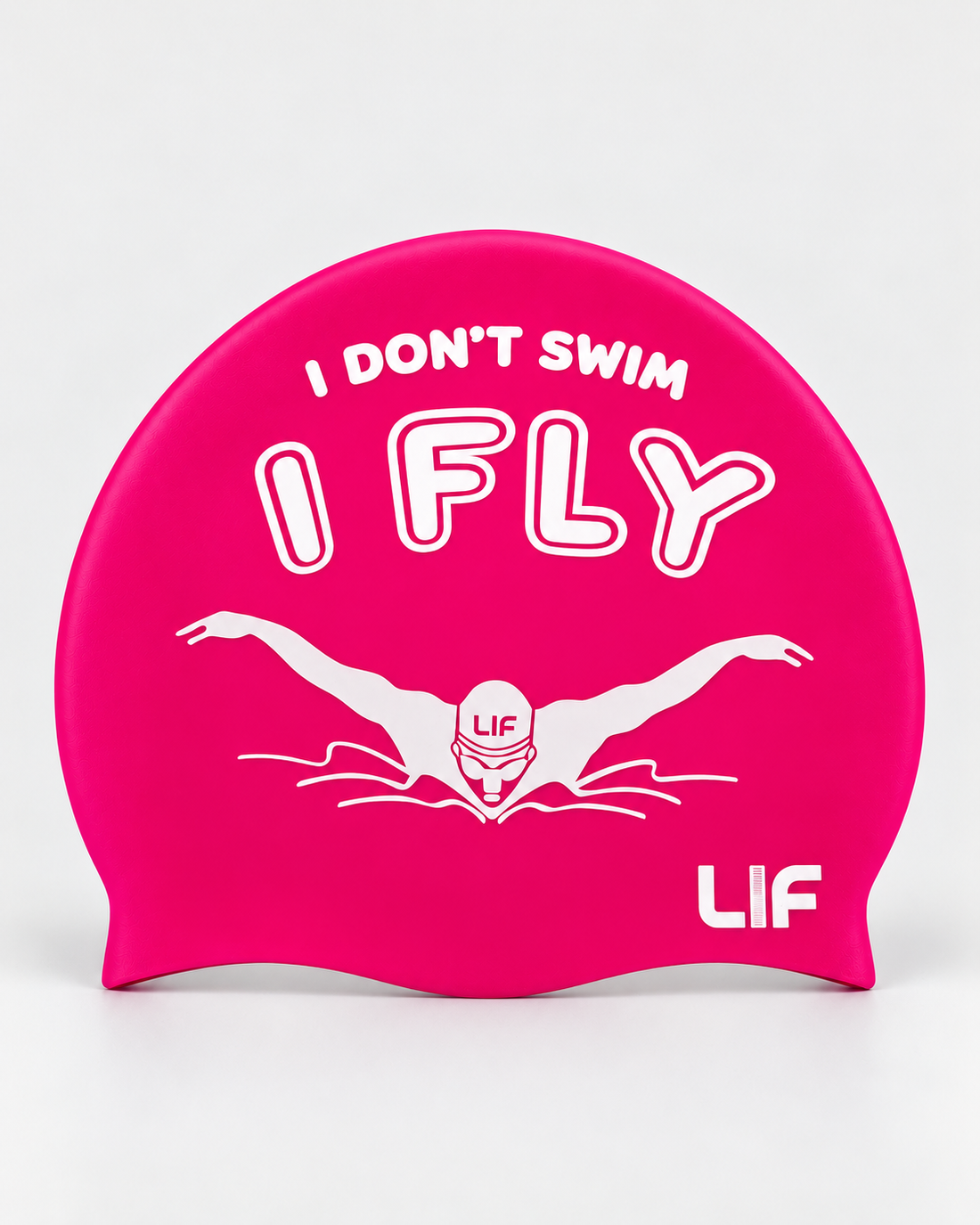Swim Cap - Fly Pink staged front view
