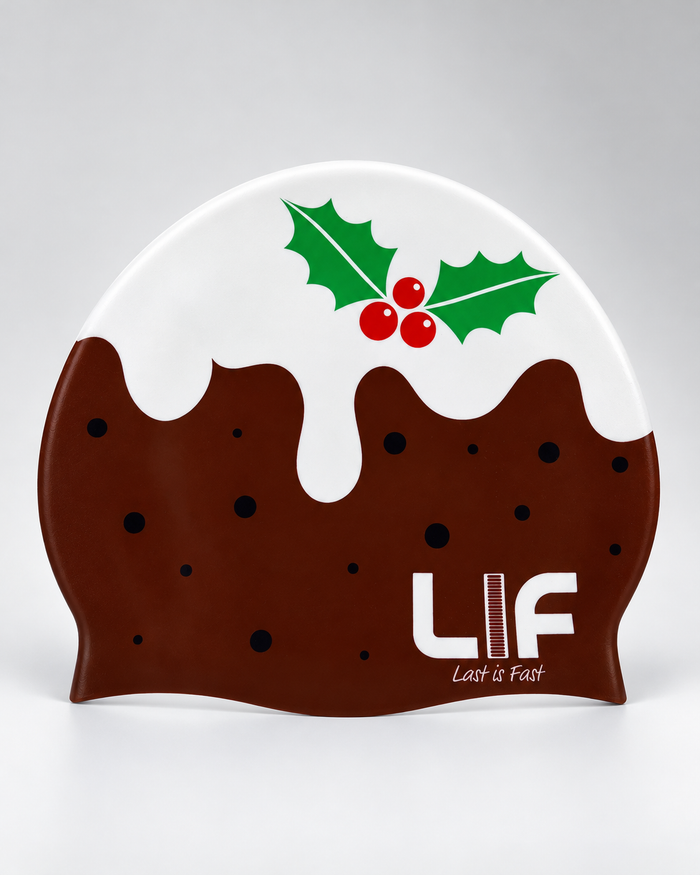 Christmas swimming cap - Pudding staged front view