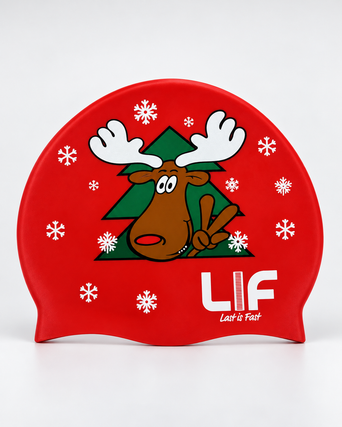 Christmas swimming cap - Rudolph staged front view