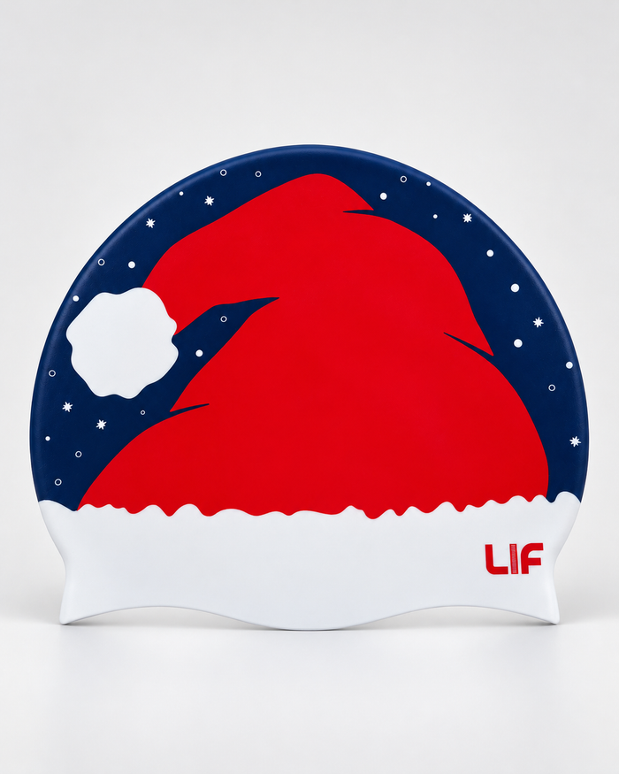 Christmas swimming cap - Santa Hat staged front view
