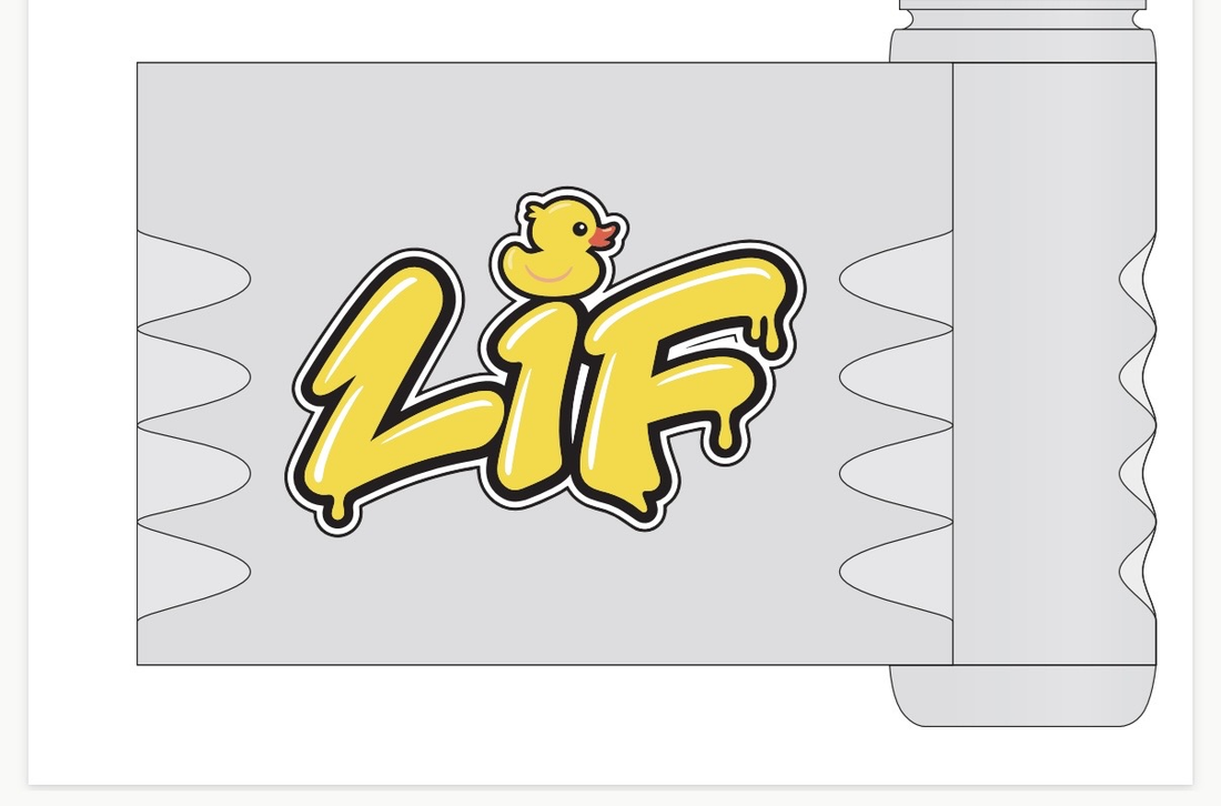 Flat artwork preview of the bottle design