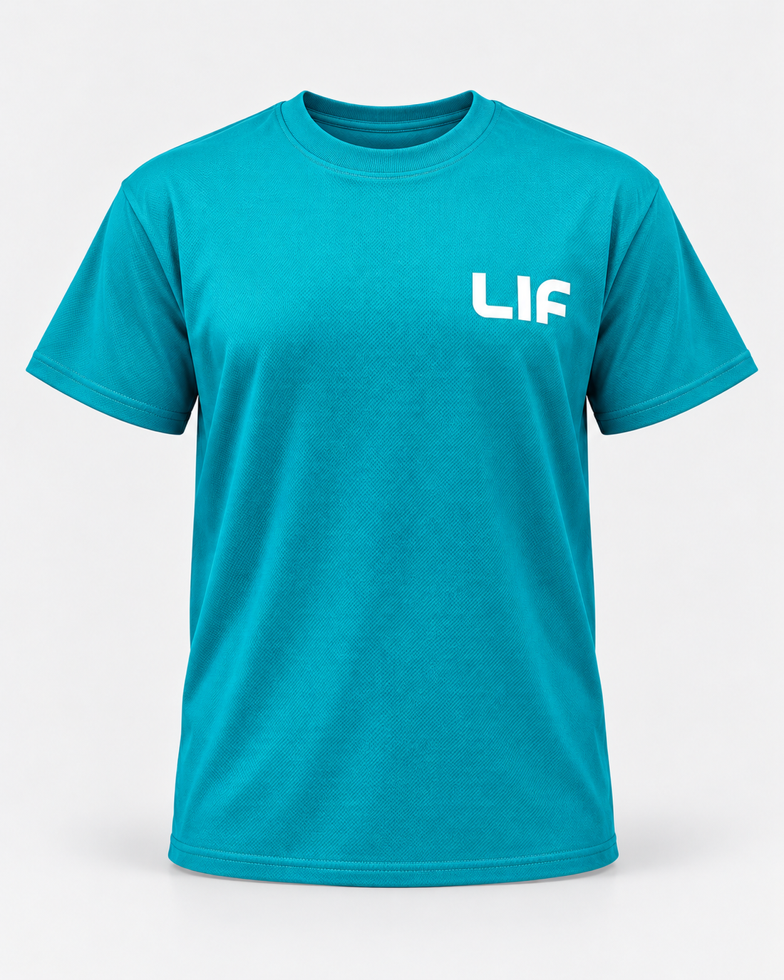 Find Your Lane tee Turquoise blue staged front view