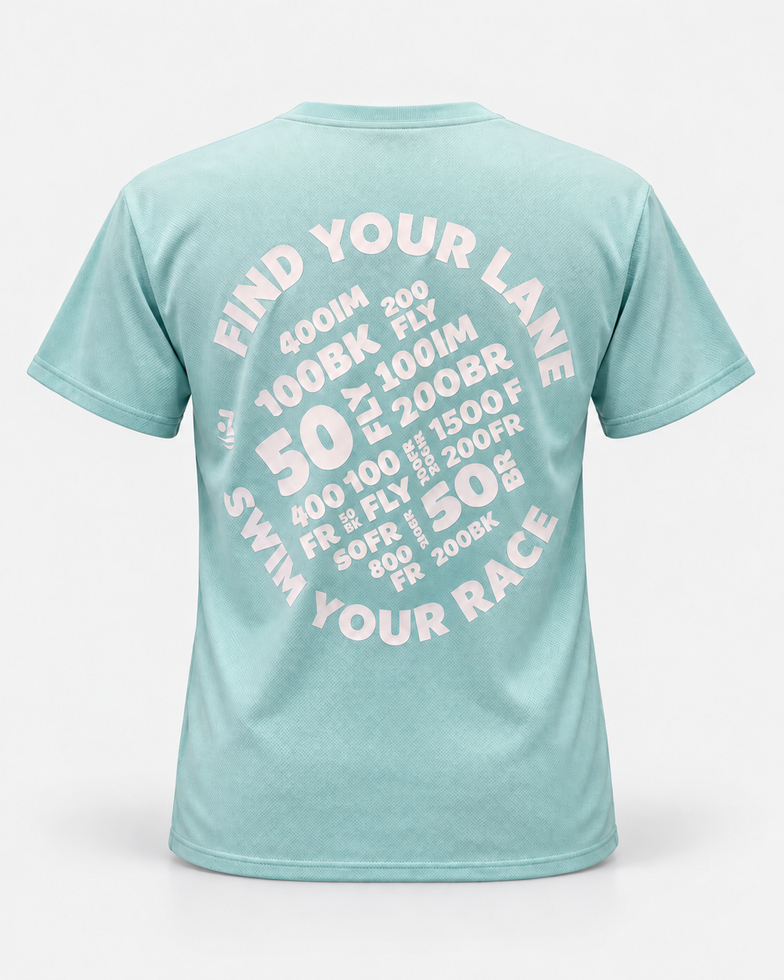 Find Your Lane tee Mint staged back view