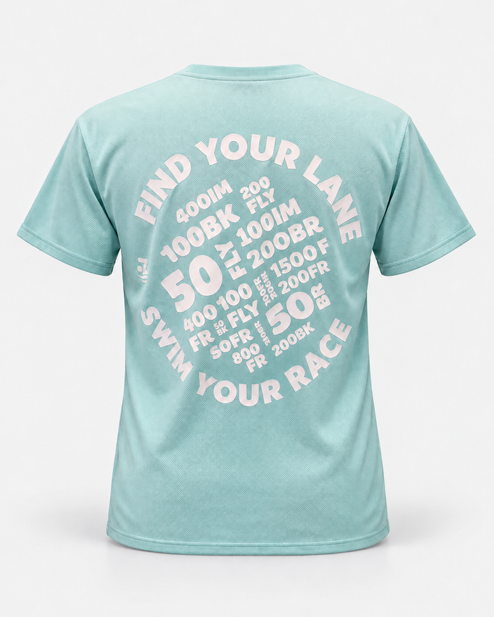 Find Your Lane tee Mint staged back view