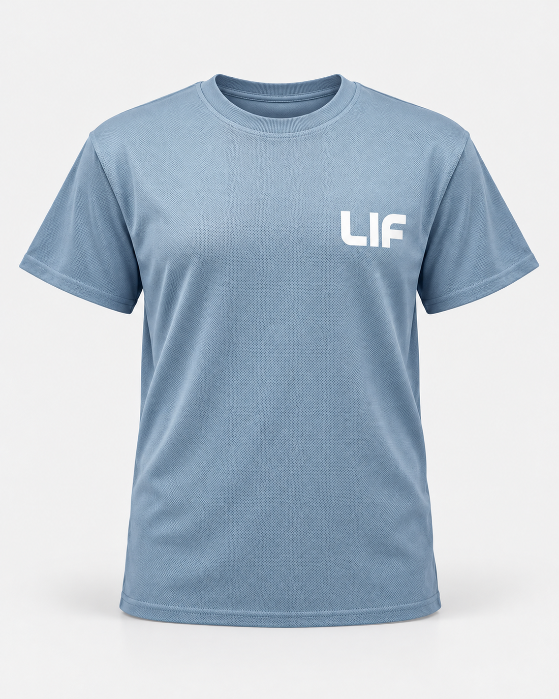 Find Your Lane tee Sky blue staged front view