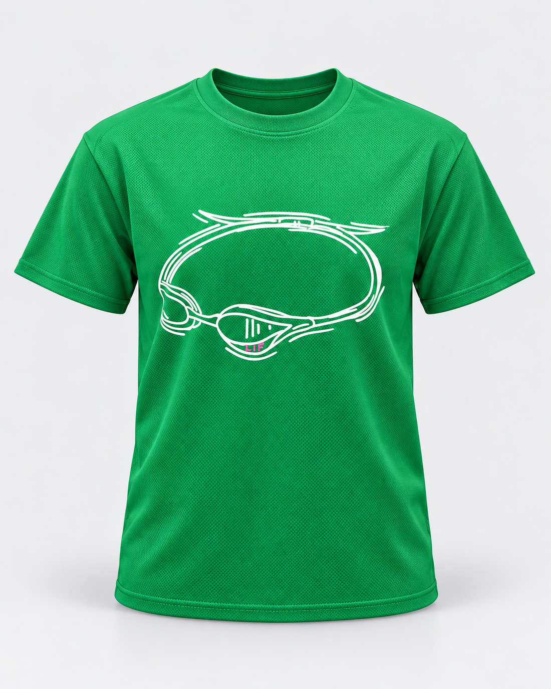 Goggles LIF tee green staged front view