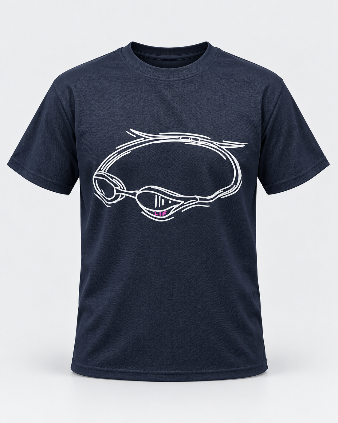 Goggles LIF tee navy staged front view