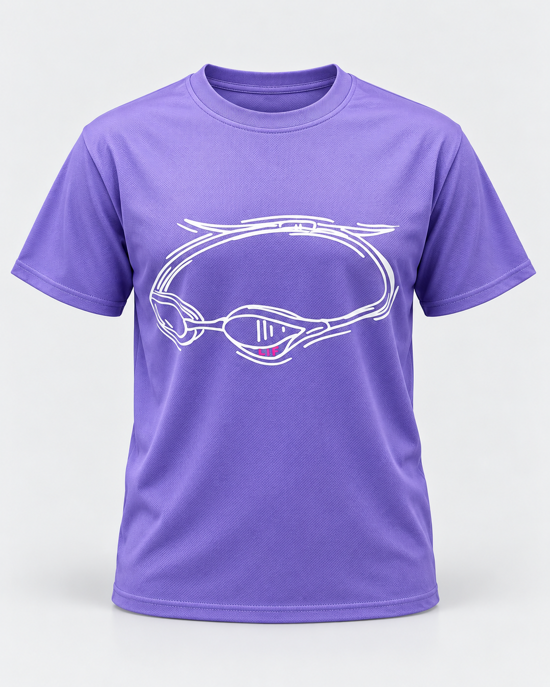 Goggles LIF tee purple staged front view