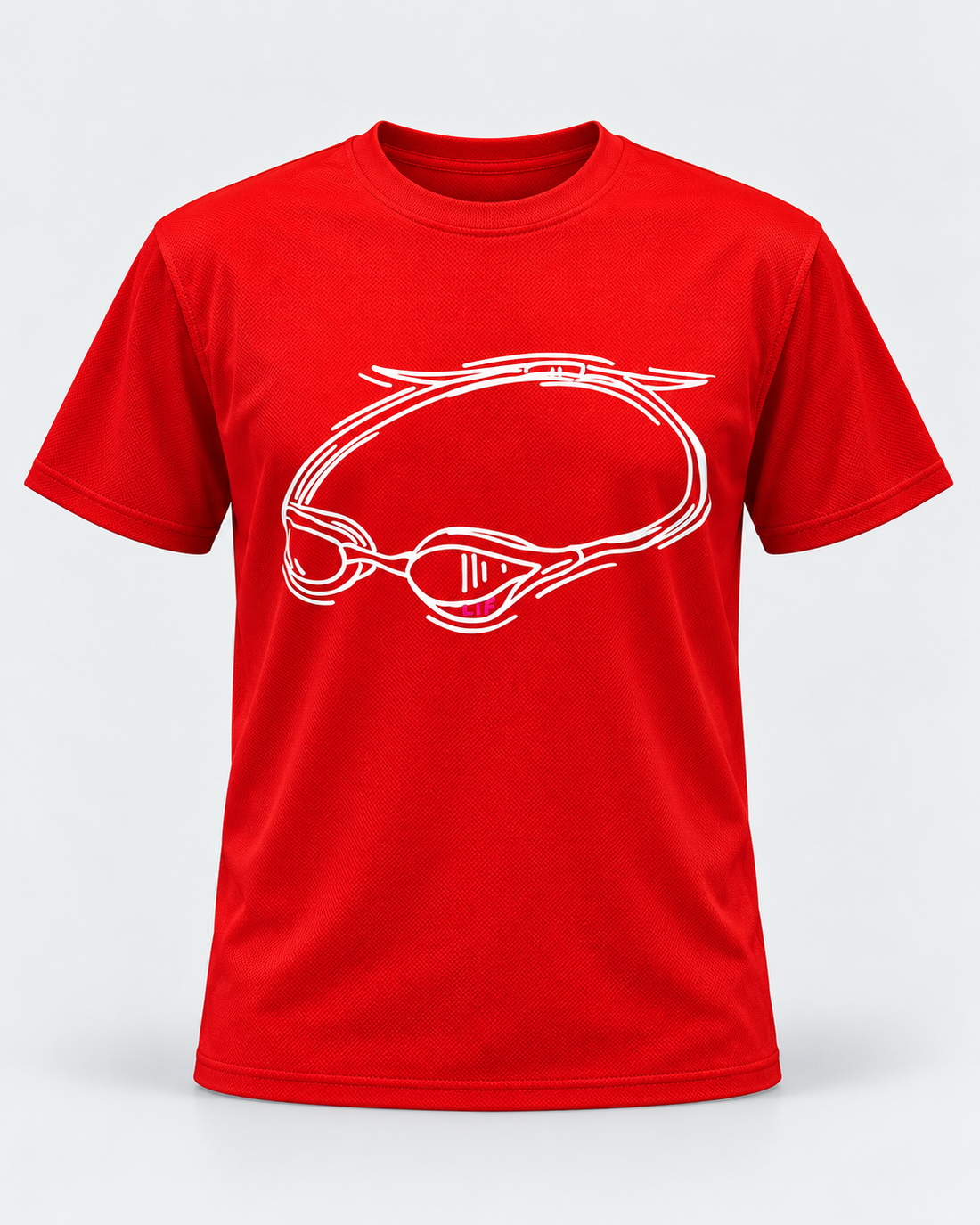 Goggles LIF tee red staged front view