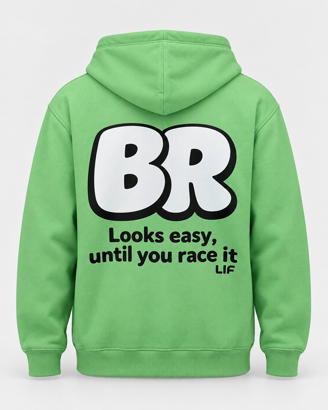 LIF BREAST hoodie Apple green staged back view