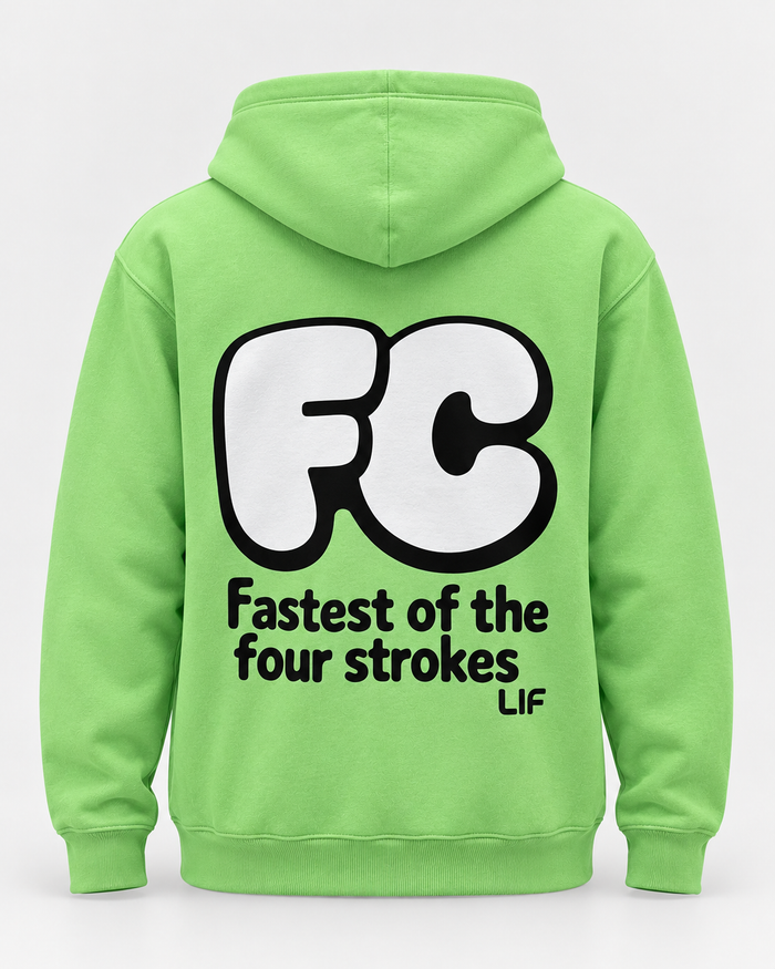 LIF FRONT CRAWL hoodie Apple green staged back view