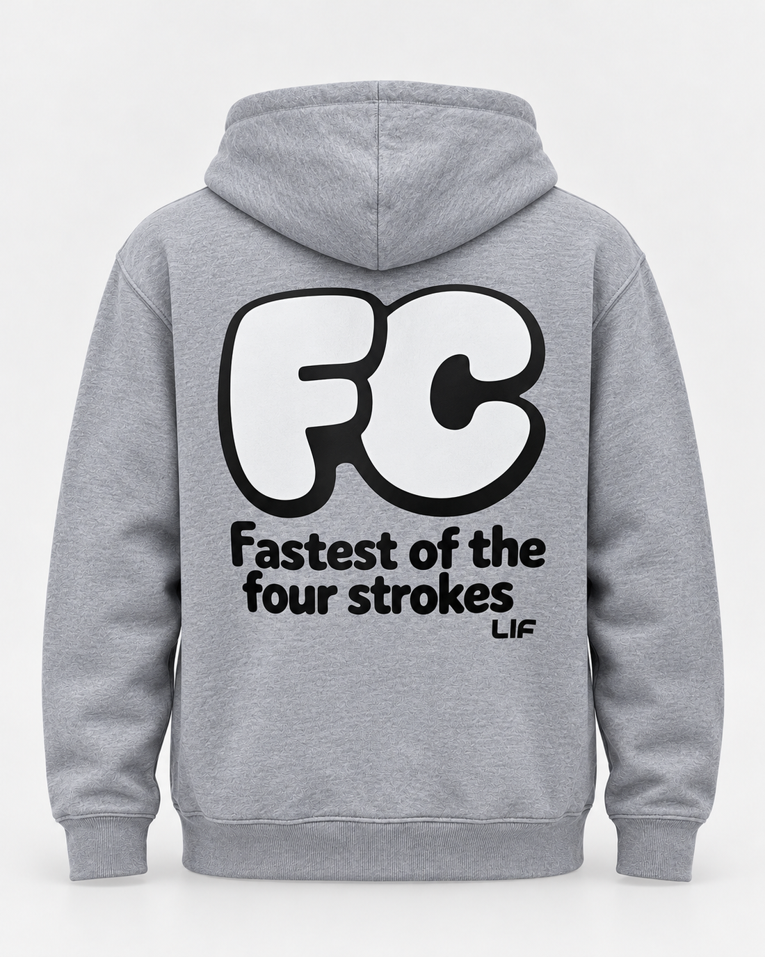 LIF FRONT CRAWL hoodie Grey staged back view