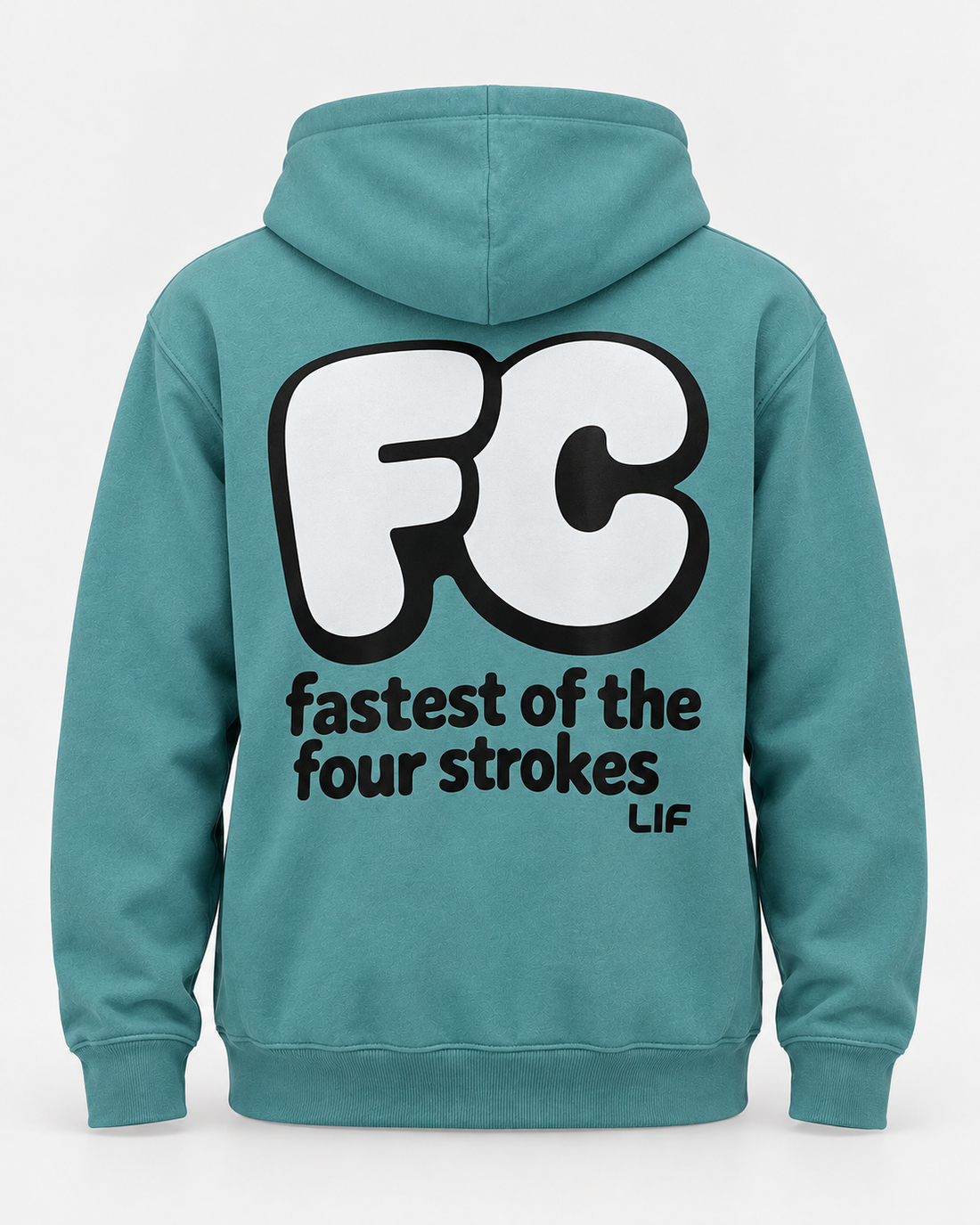 LIF FRONT CRAWL hoodie Seafoam staged back view