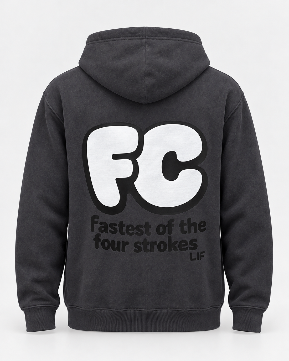 LIF FRONT CRAWL hoodie Shark grey staged back view