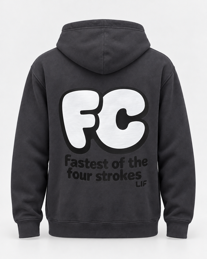 LIF FRONT CRAWL hoodie Shark grey staged back view