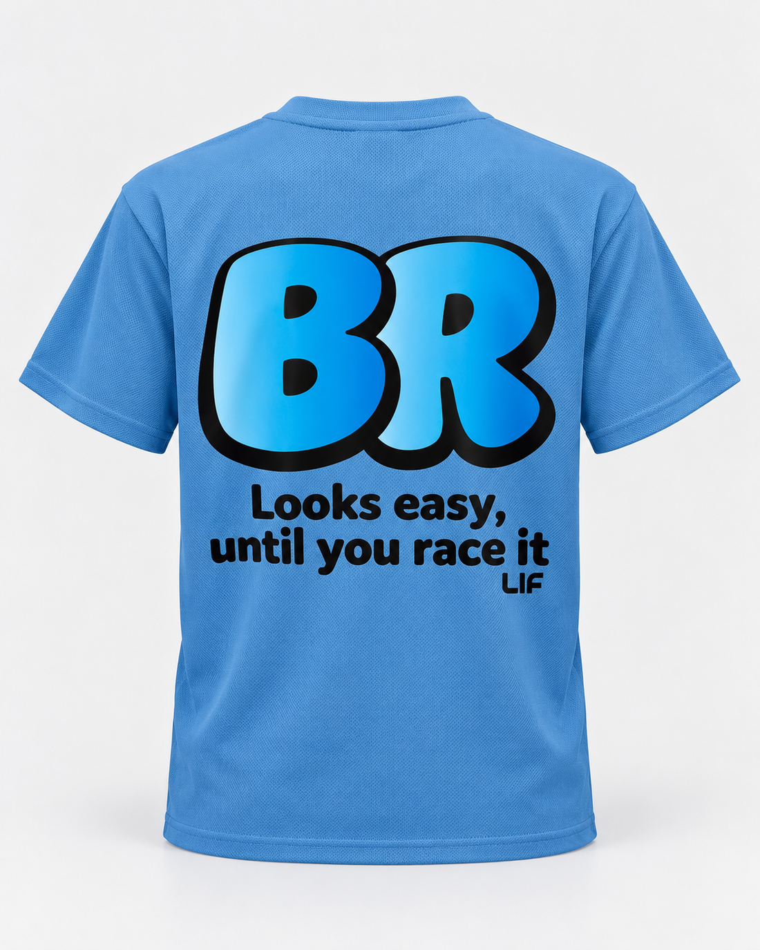 LIF stroke tee breast blue back staged view