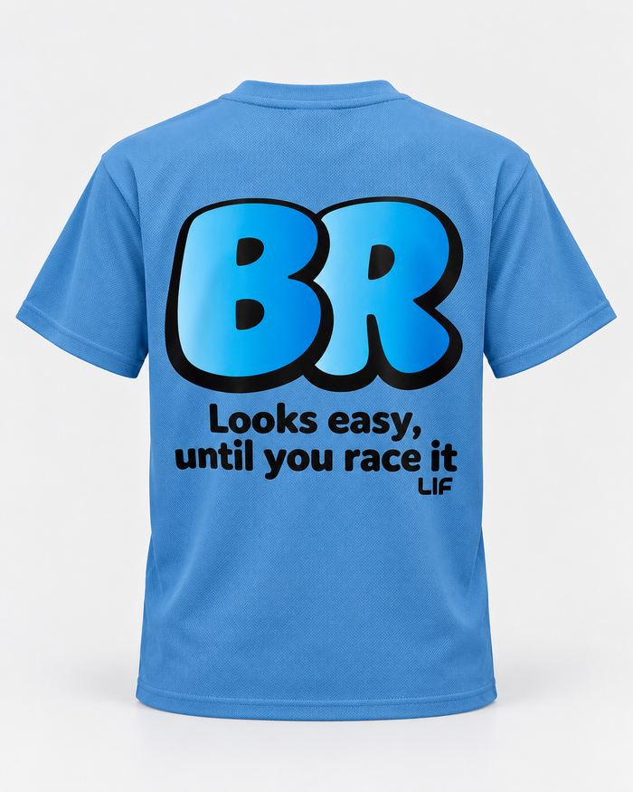 LIF stroke tee breast blue back staged view