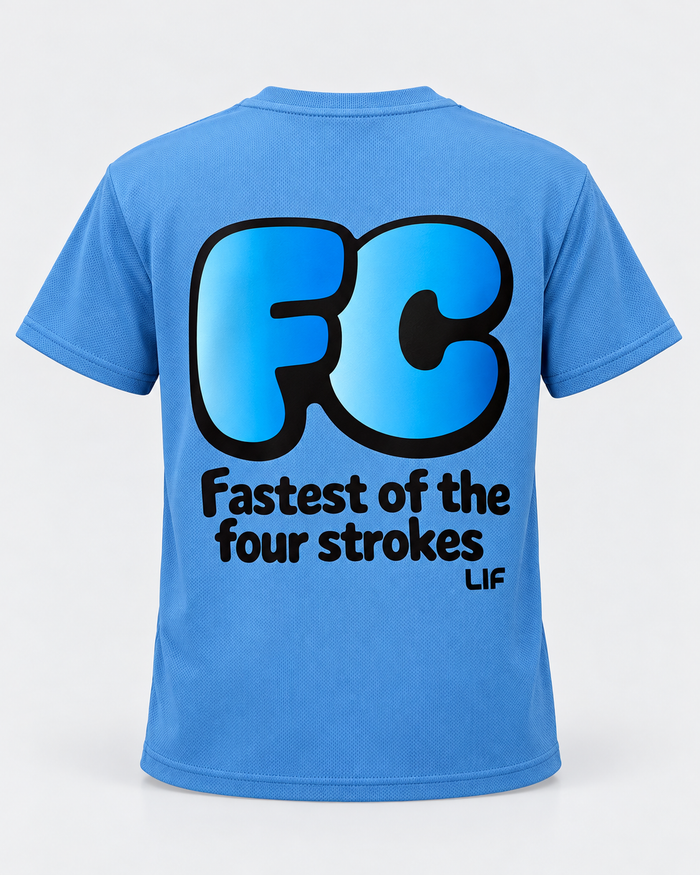 LIF stroke tee front crawl blue back staged view