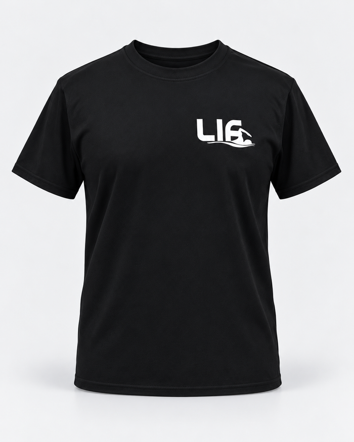 Swim T Shirt - I Don’t Swim I Fly T Shirt Black staged front view