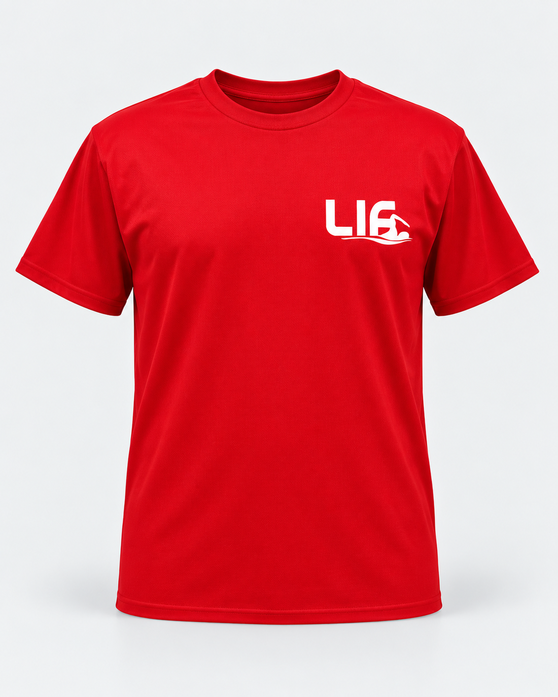 Swim T Shirt - I Don’t Swim I Fly T Shirt Red staged front view