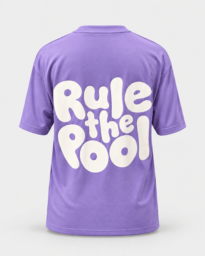 Rule the Pool white print tee — Lilac