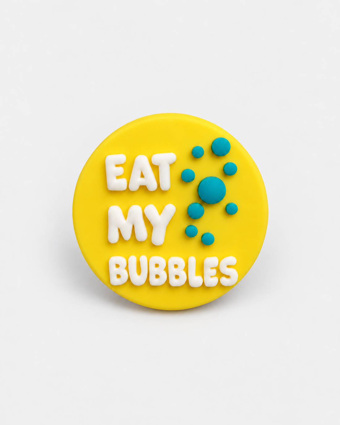 Swim Croc Charm - Eat my bubbles Yellow — studio product photograph