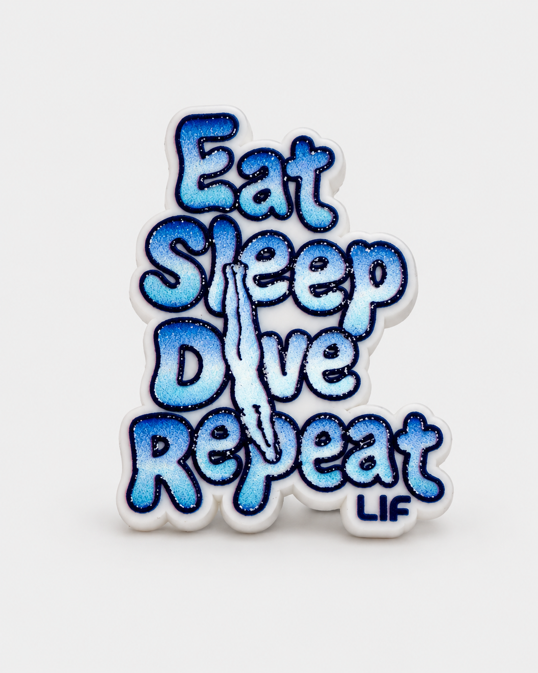 Swim Croc Charm - Eat Sleep Dive Repeat — studio product photograph