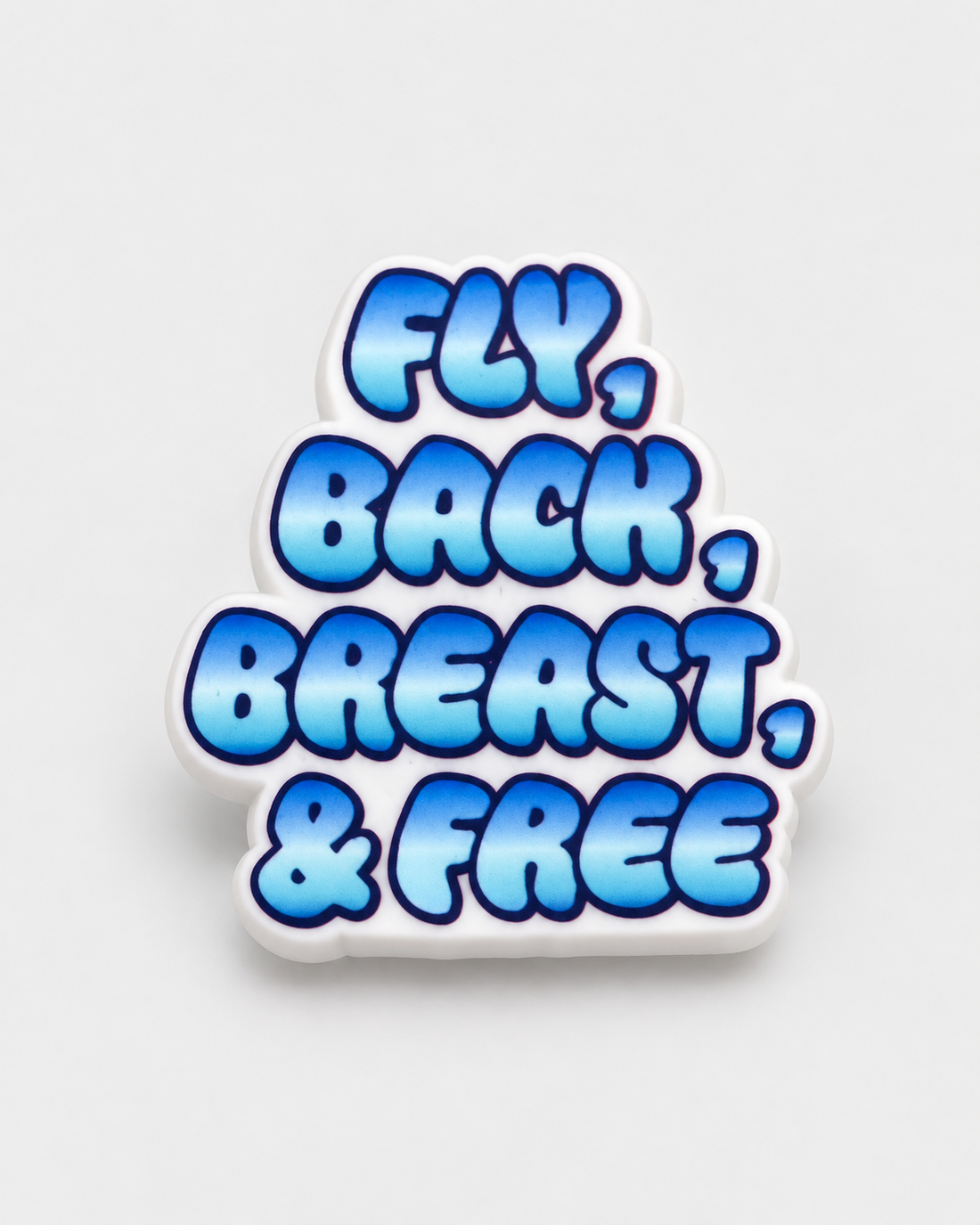Swim Croc Charm - Fly,Back,Breast & Free — studio product photograph