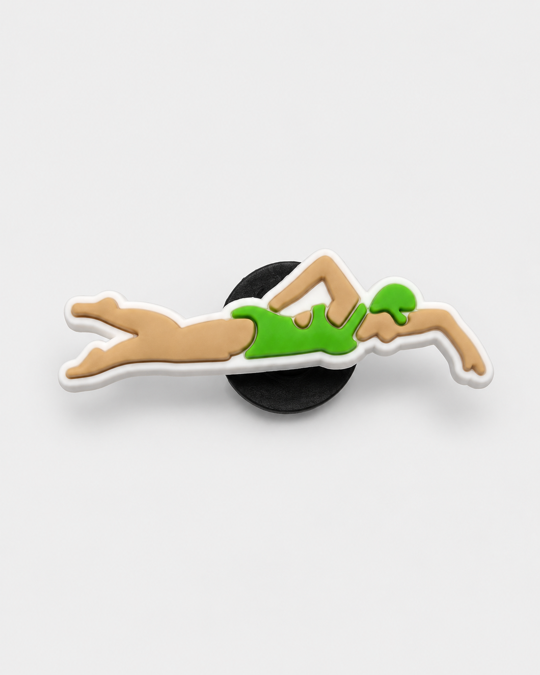 Swim Croc Charm - Green Swimmer — studio product photograph