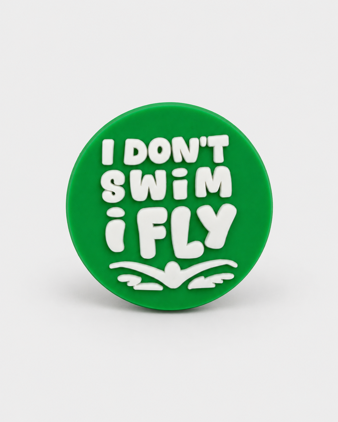 Swim Croc Charm - I Don’t Swim I fly — studio product photograph