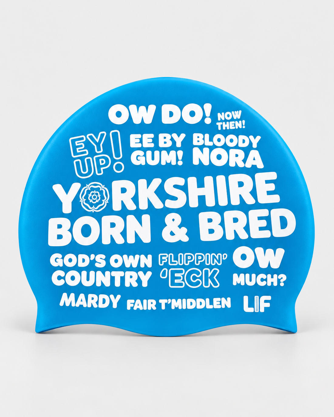 Yorkshire Slang swim cap — Blue