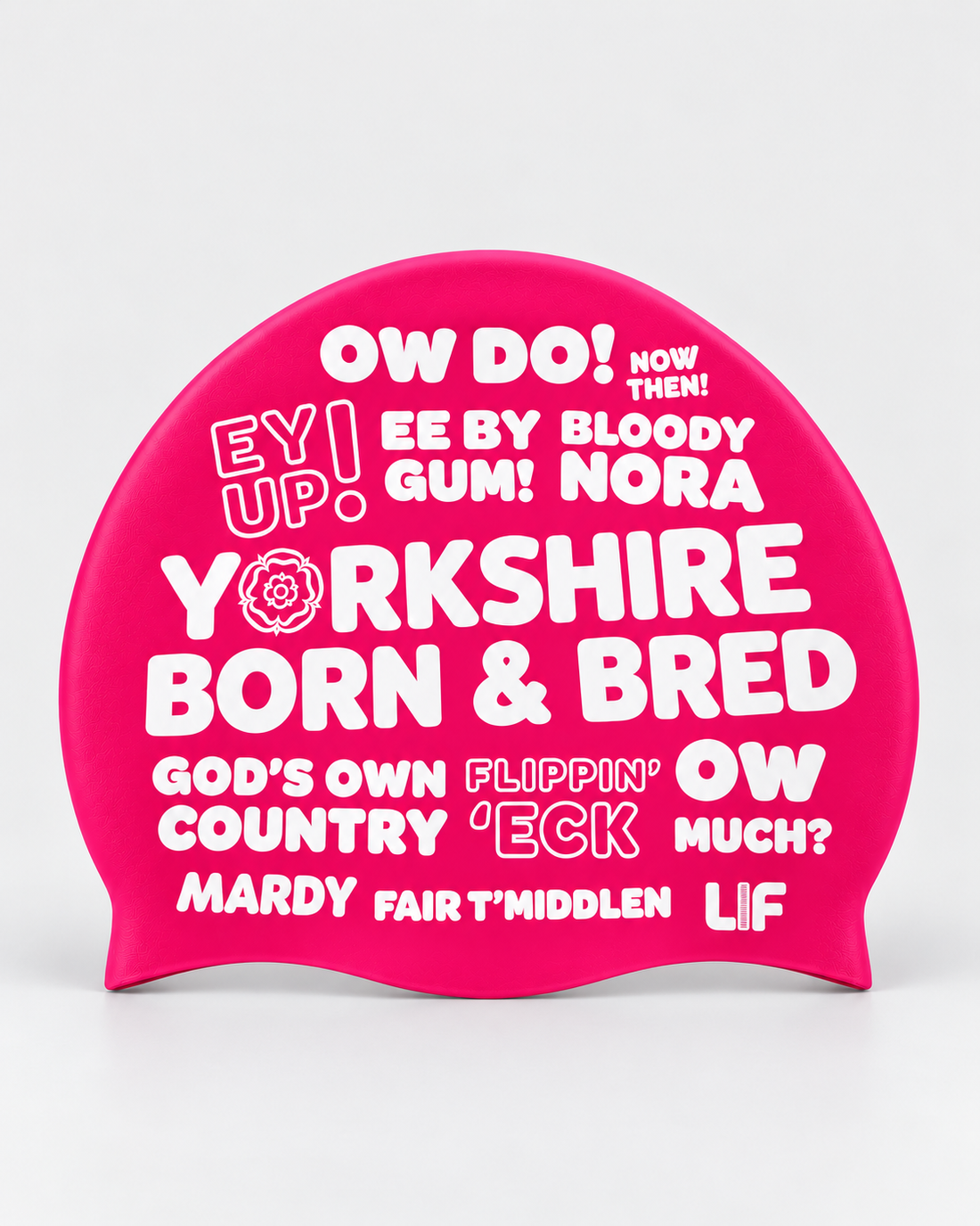 Yorkshire Slang swim cap — Pink